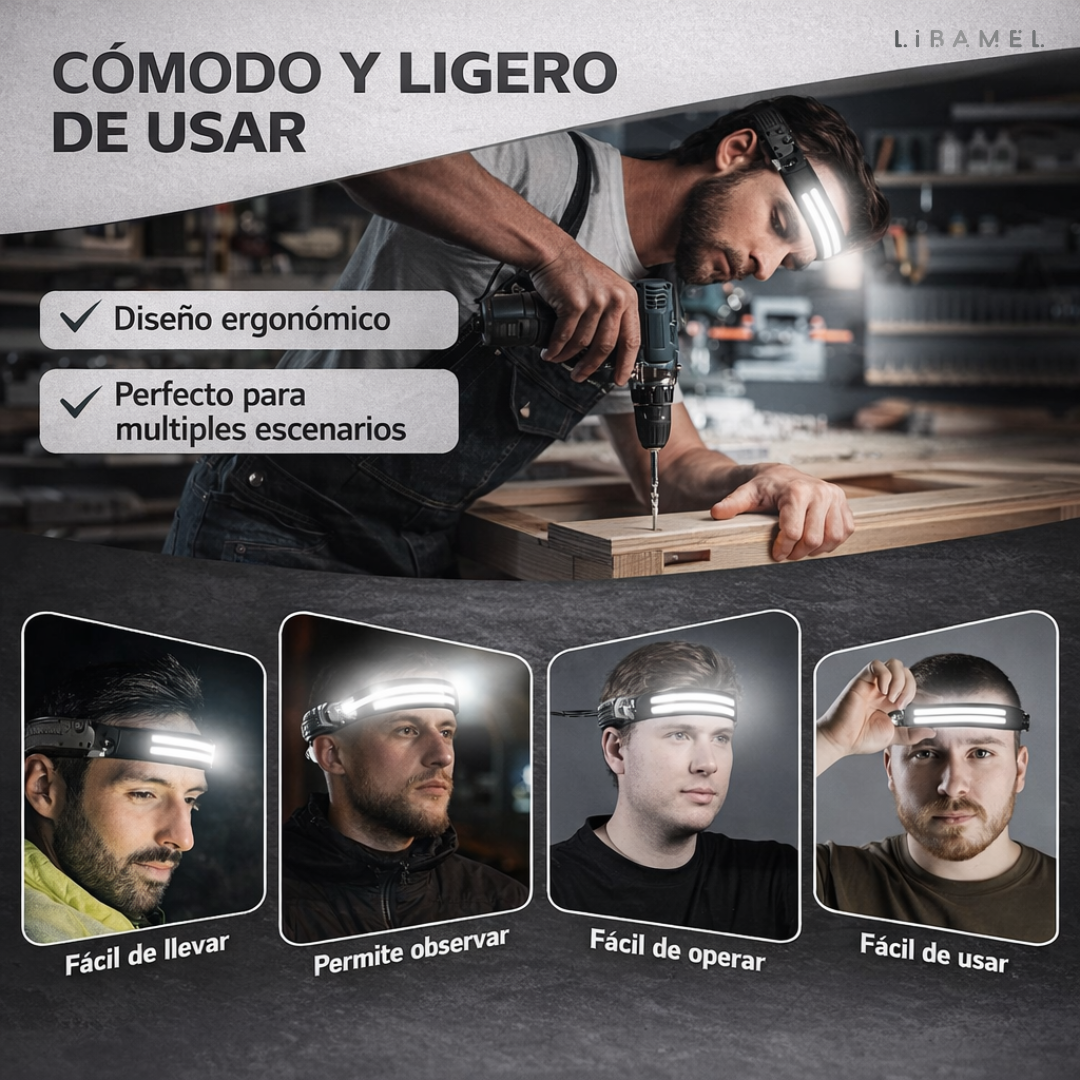 Linterna Frontal LED - LedPro™️