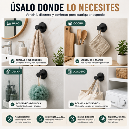 Gancho de Ventosa Para baño Sin Taladro