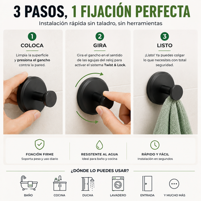 Gancho de Ventosa Para baño Sin Taladro